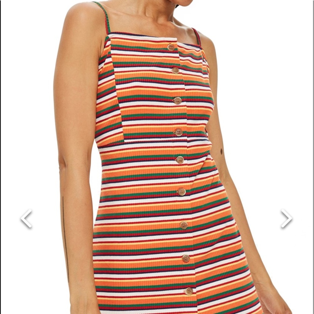 Top Shop Striped Button Up Mini Dress